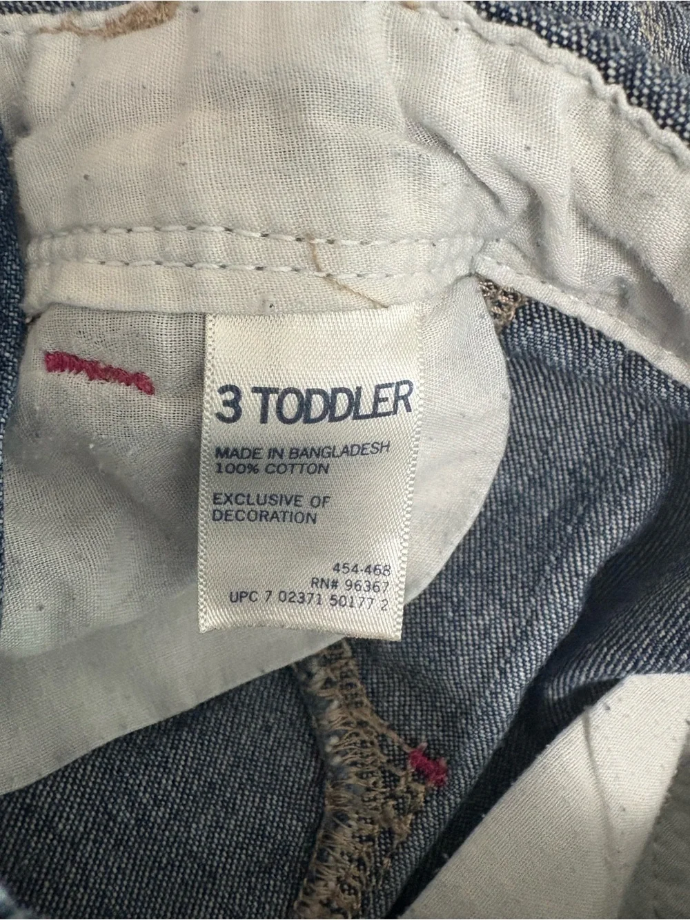 OshKosh B'Gosh Girl Jean Vestback Coveralls 3T Embroidery